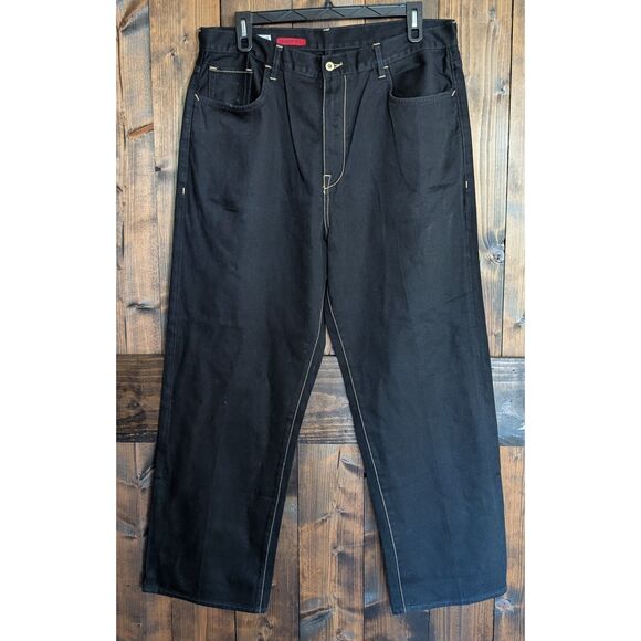 Ecko Unlimited Other - Vintage Ecko Unltd Black Denim Baggy Fit Jeans Mens Size 38 Embroidered Pockets